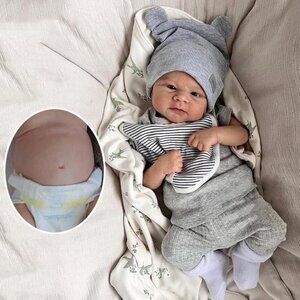 ❤️  inch Baby Boy Doll Full Body Silicone Eyes Open Soft Vinyl